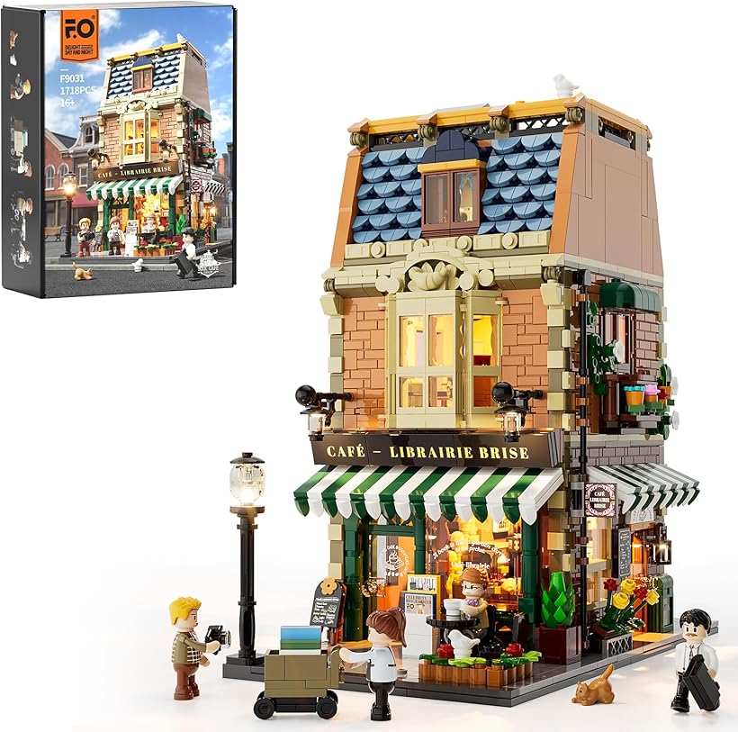 Funwhole Book Cafe Lighting Building Bricks Set